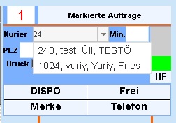 Kurier buchen ber Nummer