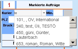 Kurier buchen ber Name